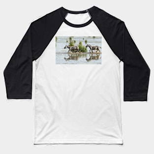 Zebras Cantering Across The Swamp Baseball T-Shirt